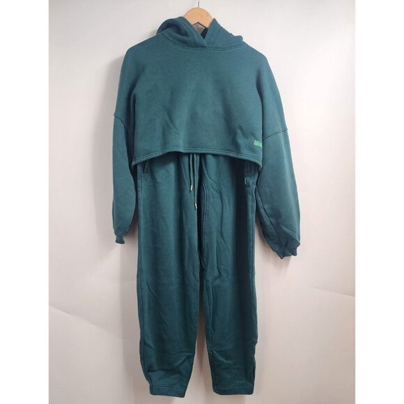 Savage X Fenty Women's Cropped Relaxed Long Sleeve Hoodie Sweatpants Set Size L‎ - Picture 1 of 15